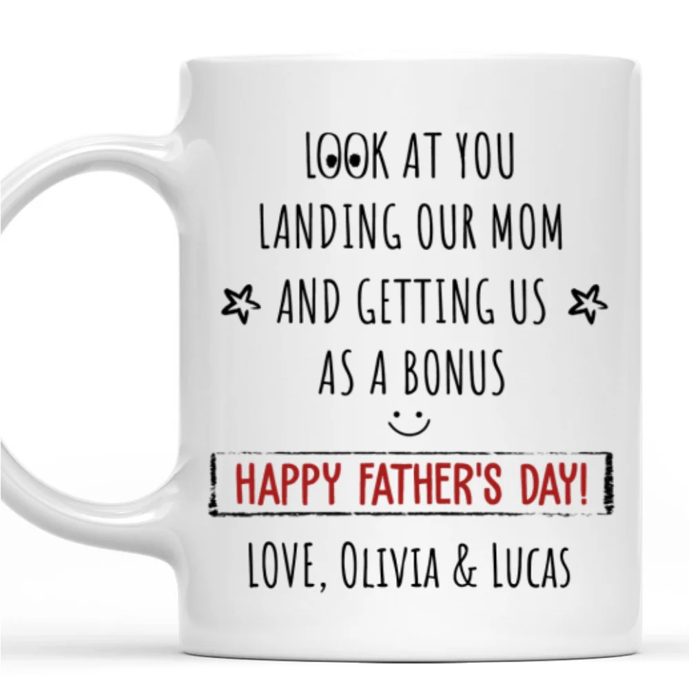 Best Bonus Dad Ever - Personalized Custom Coffee Mug - Image 6
