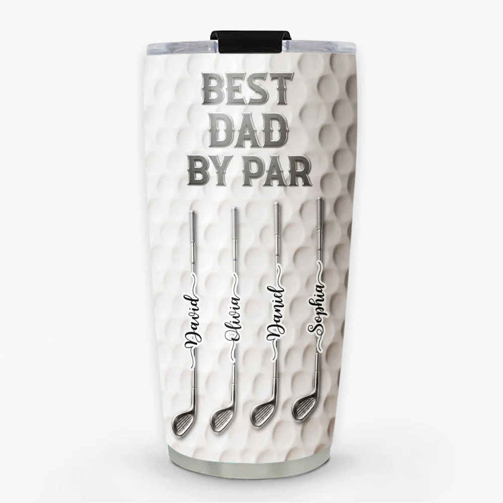 Best Dad By Par - Personalized Custom 3D Effect Tumbler