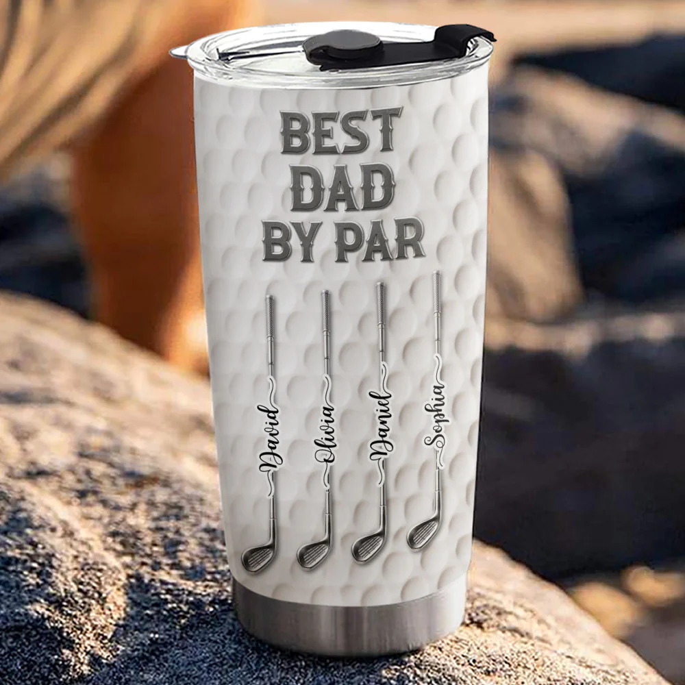 Best Dad By Par - Personalized Custom 3D Effect Tumbler - Image 2