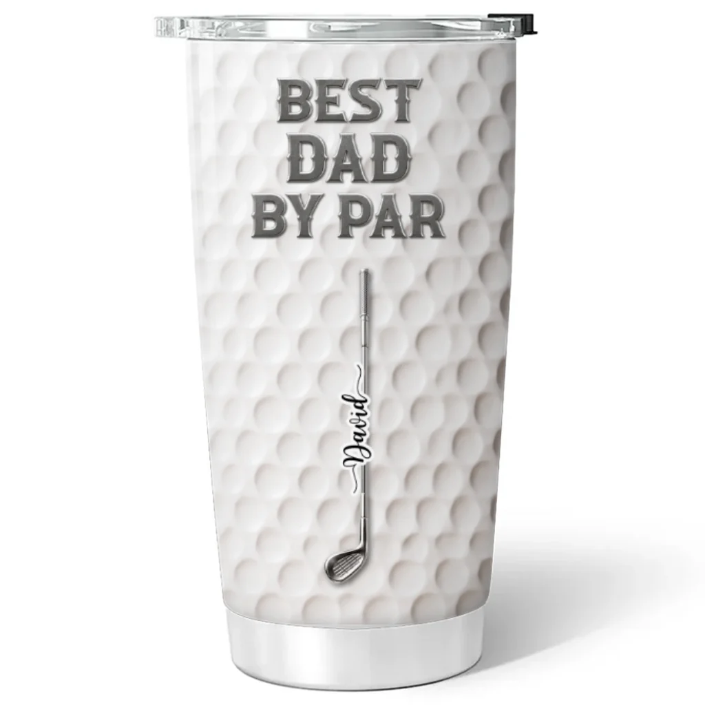 Best Dad By Par - Personalized Custom 3D Effect Tumbler - Image 6