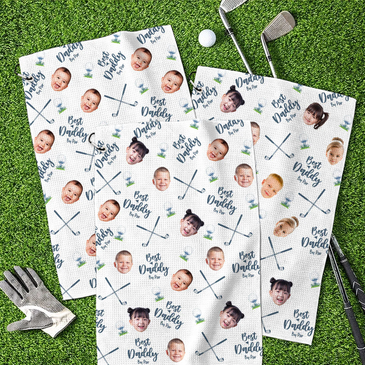 Best Dad By Par - Personalized Custom Golf Towel - Image 2
