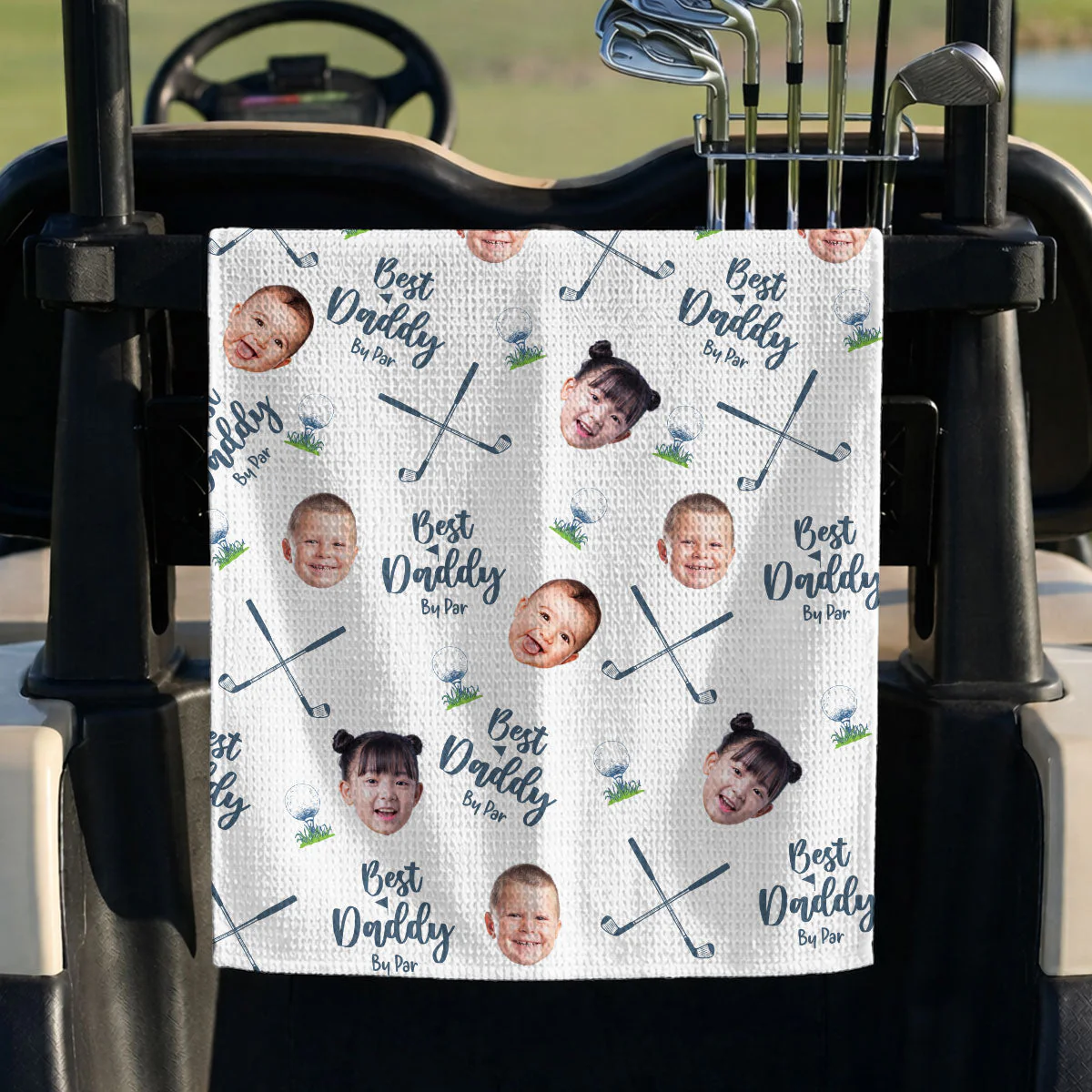Best Dad By Par - Personalized Custom Golf Towel - Image 3