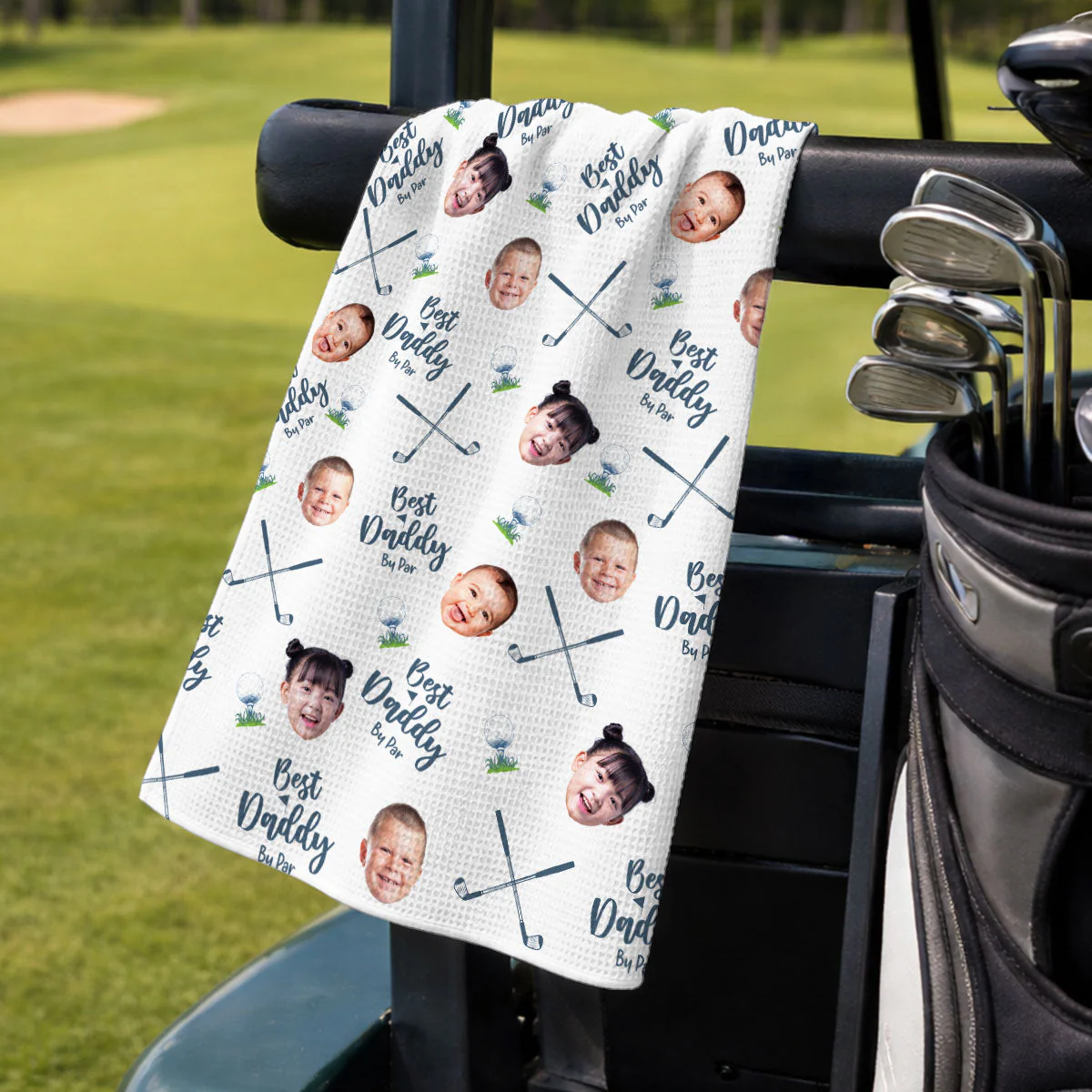 Best Dad By Par - Personalized Custom Golf Towel - Image 4
