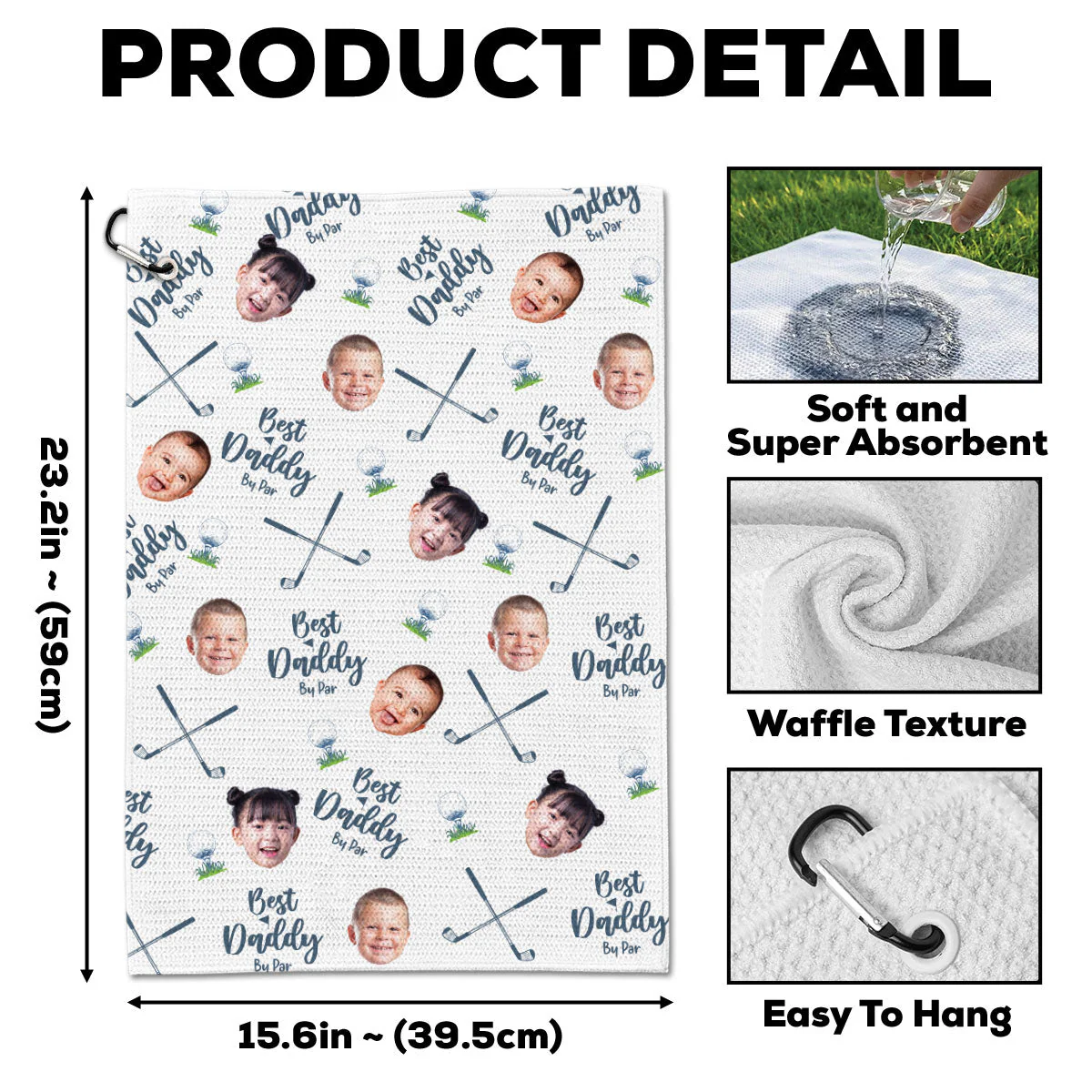Best Dad By Par - Personalized Custom Golf Towel - Image 7