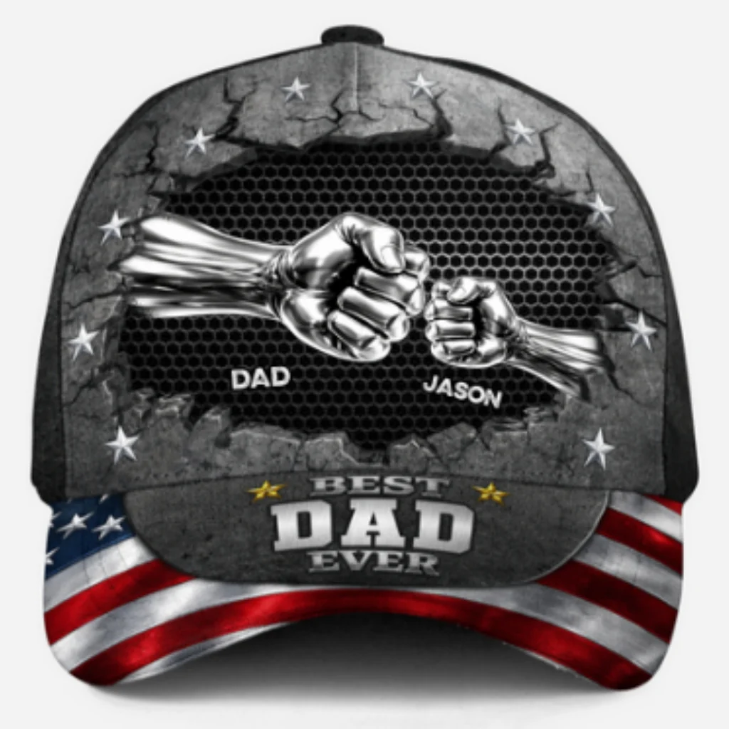 Best Dad Ever 2 - Personalized Custom Classic Cap - Image 6