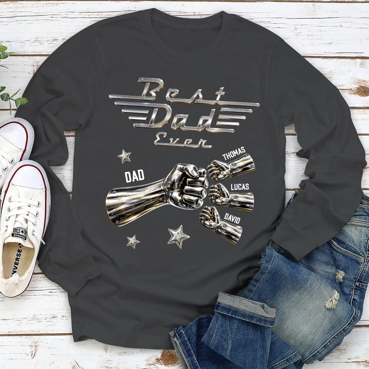 Best Dad Ever Classic - Personalized Custom Shirt - Image 3