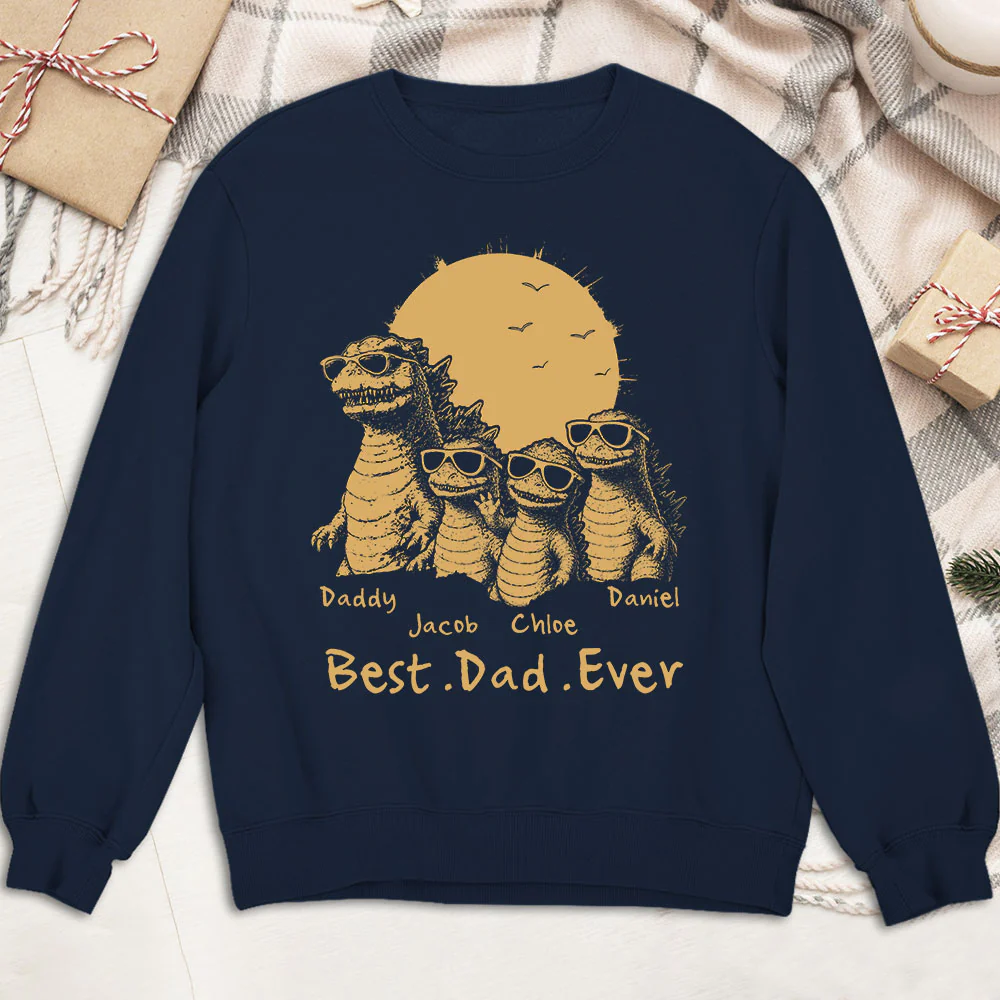 Best Dad Ever Dinosaur - Personalized Custom Shirt - Image 10