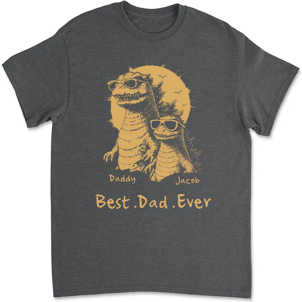 Best Dad Ever Dinosaur - Personalized Custom Shirt - Image 12