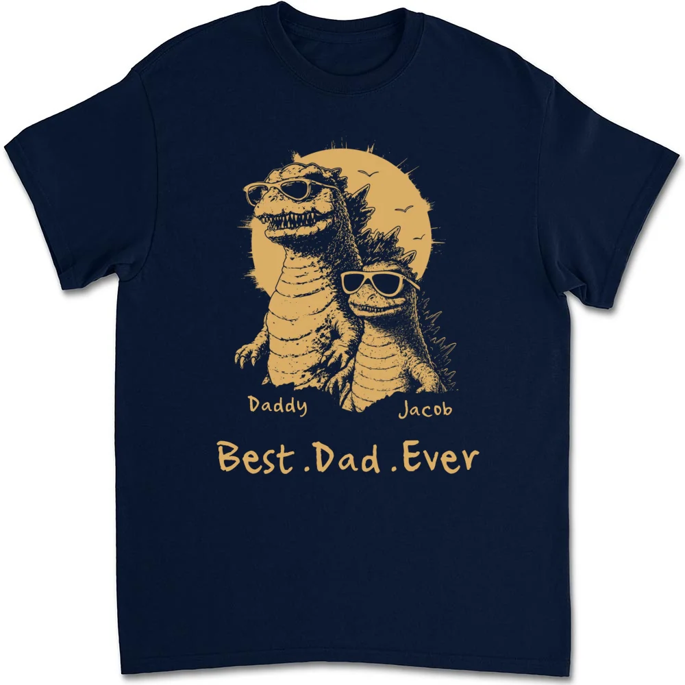 Best Dad Ever Dinosaur - Personalized Custom Shirt - Image 14