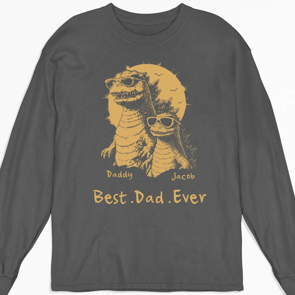 Best Dad Ever Dinosaur - Personalized Custom Shirt - Image 16