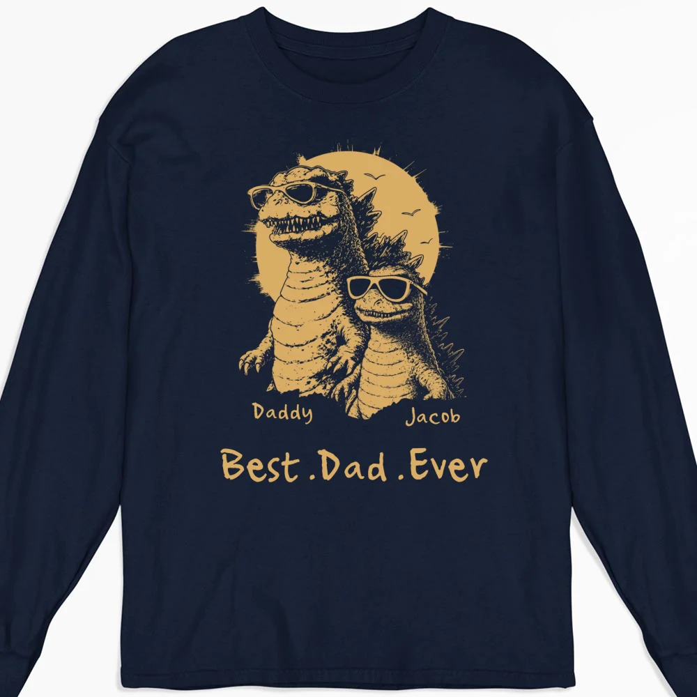 Best Dad Ever Dinosaur - Personalized Custom Shirt - Image 17