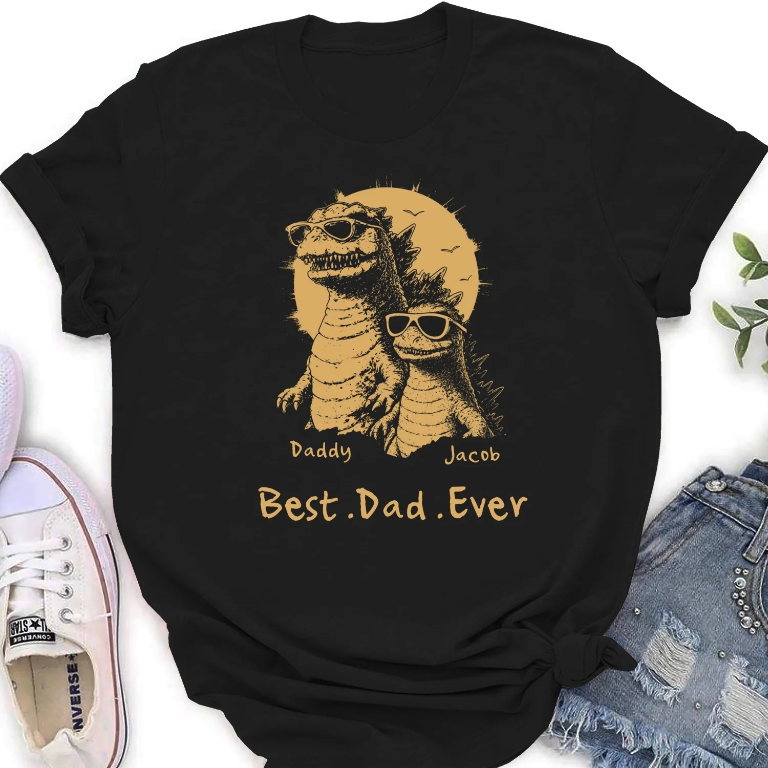 Best Dad Ever Dinosaur - Personalized Custom Shirt - Image 21