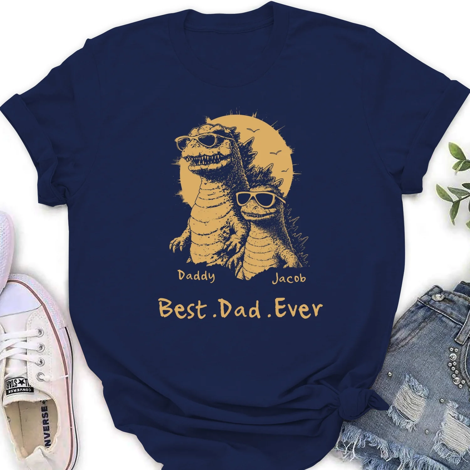 Best Dad Ever Dinosaur - Personalized Custom Shirt - Image 23