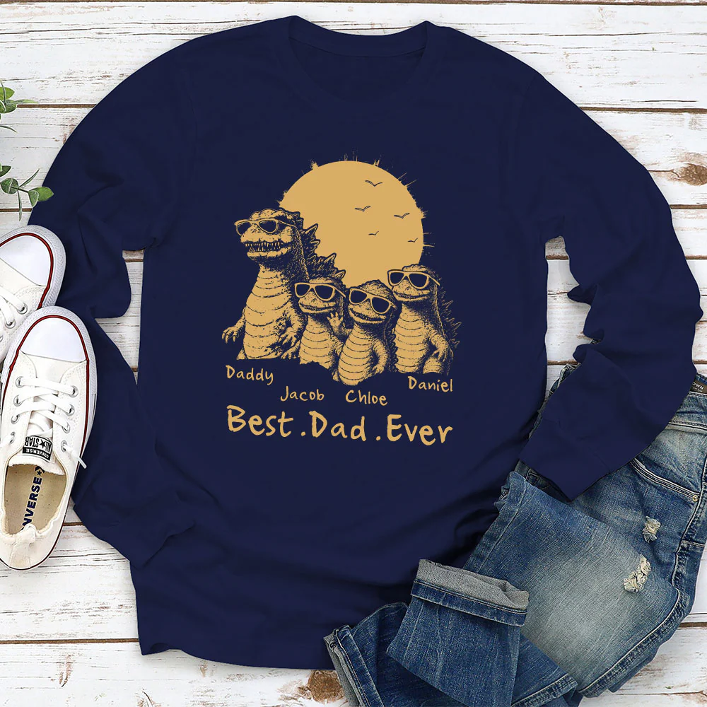 Best Dad Ever Dinosaur - Personalized Custom Shirt - Image 6