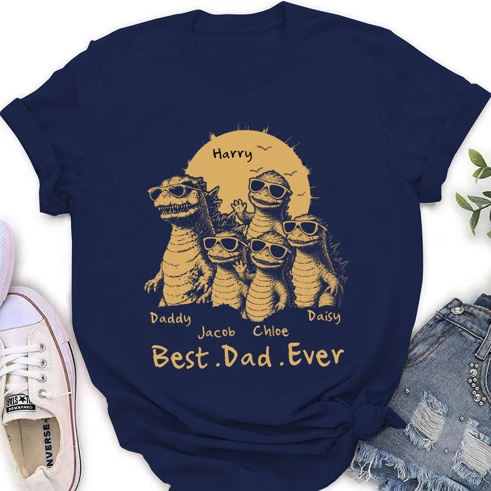 Best Dad Ever Dinosaur - Personalized Custom Shirt - Image 7