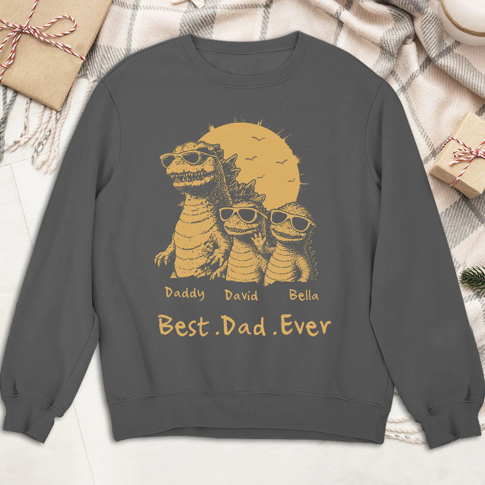 Best Dad Ever Dinosaur - Personalized Custom Shirt - Image 9