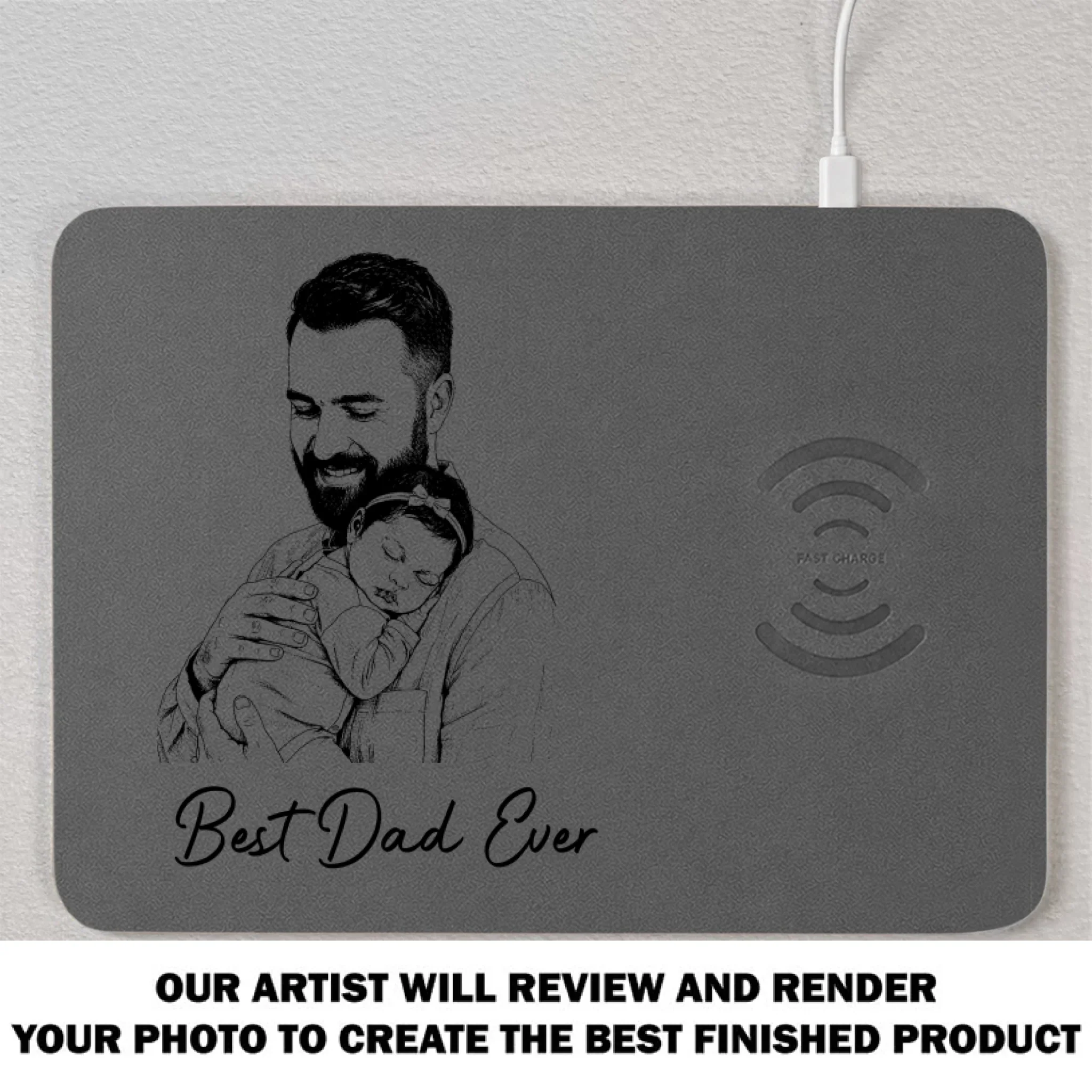 Best Dad Ever - Personalized Custom Charging Mat - Image 10