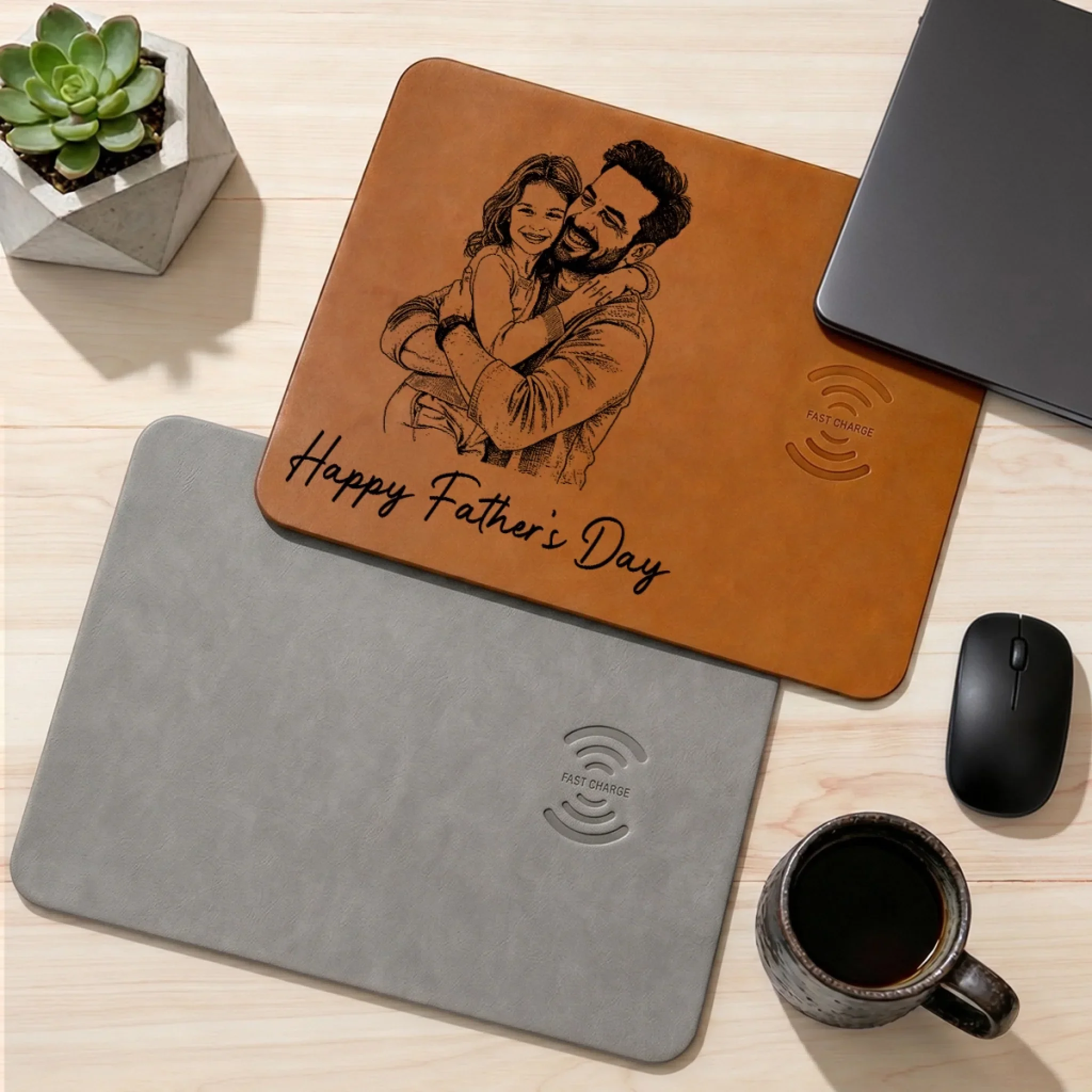 Best Dad Ever - Personalized Custom Charging Mat - Image 3