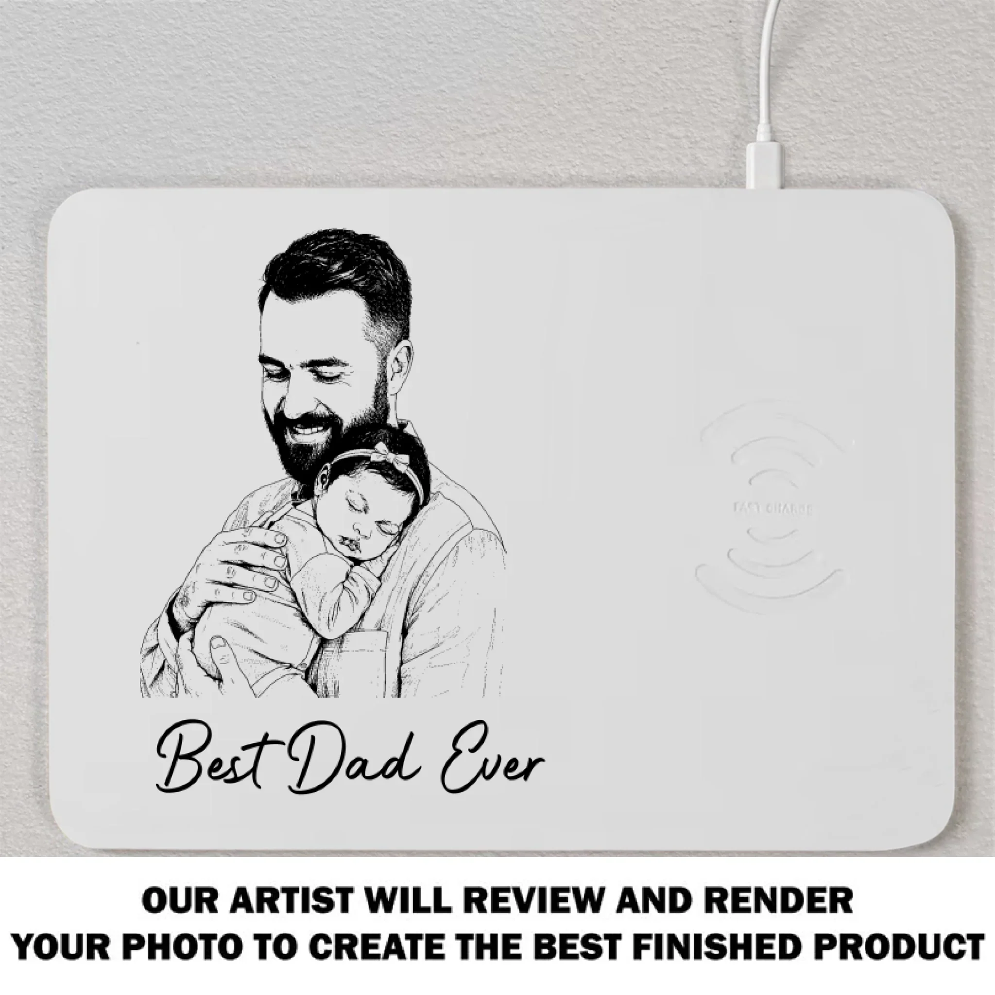 Best Dad Ever - Personalized Custom Charging Mat - Image 9