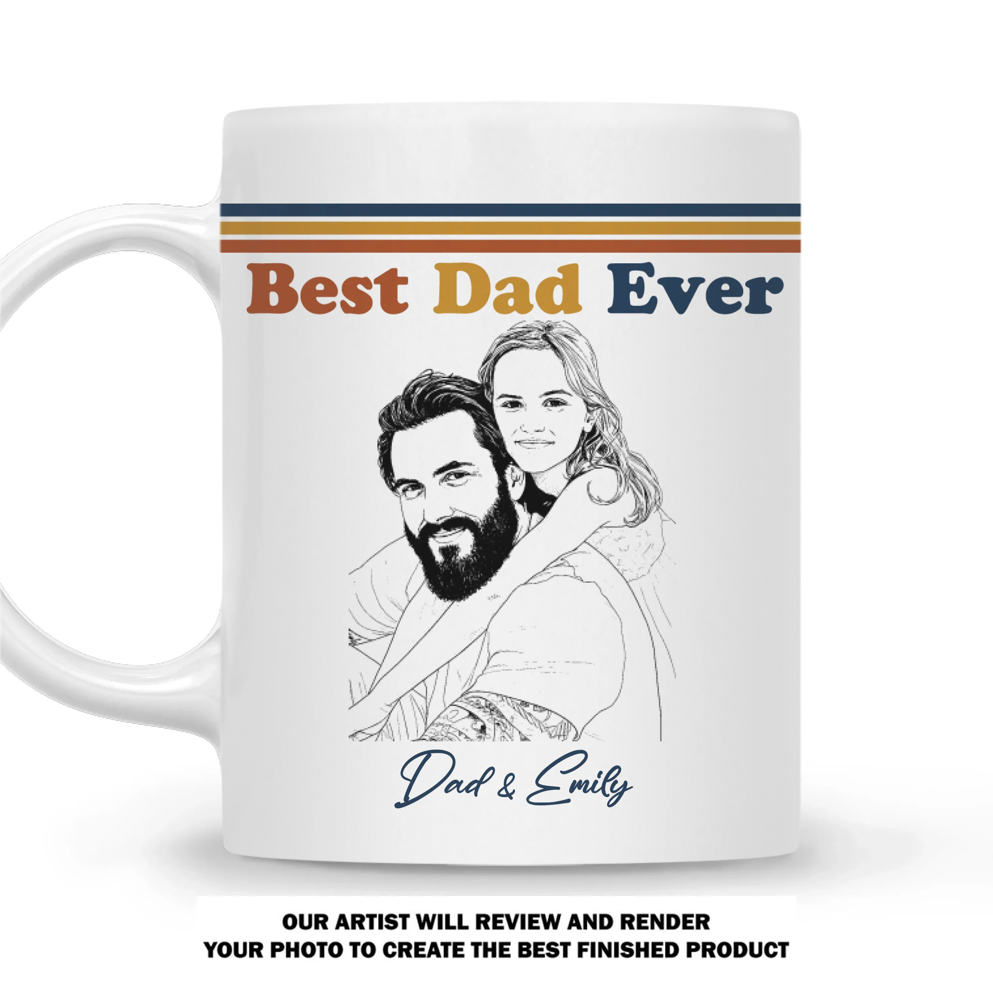 Best Dad Ever Retro Style - Personalized Custom Coffee Mug - Image 8