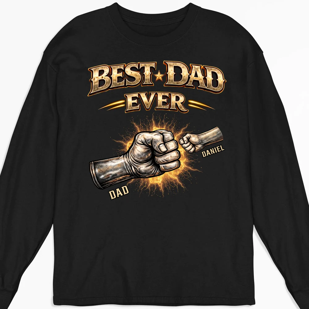 Best Dad Hand Bump - Personalized Custom Shirt - Image 10