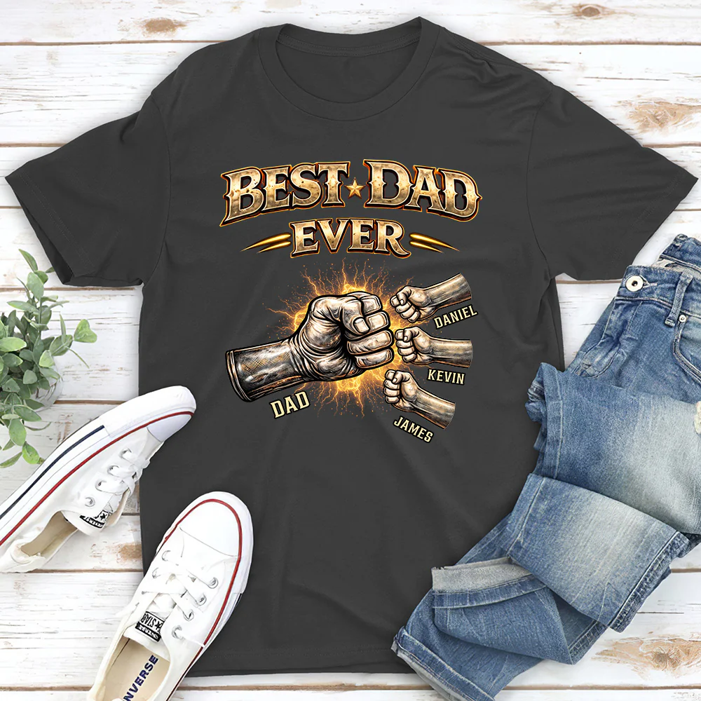 Best Dad Hand Bump - Personalized Custom Shirt - Image 3