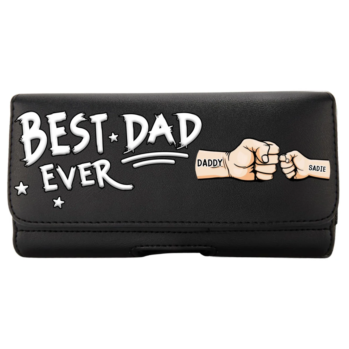 Best Dad - Personalized Custom Leather Phone And Card Holster - Image 10
