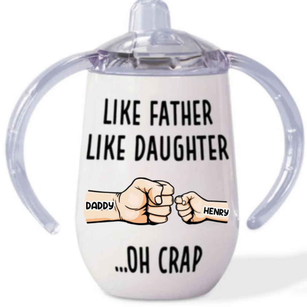 Best Dad - Personalized Custom Sippy Cup With Handles - Image 6