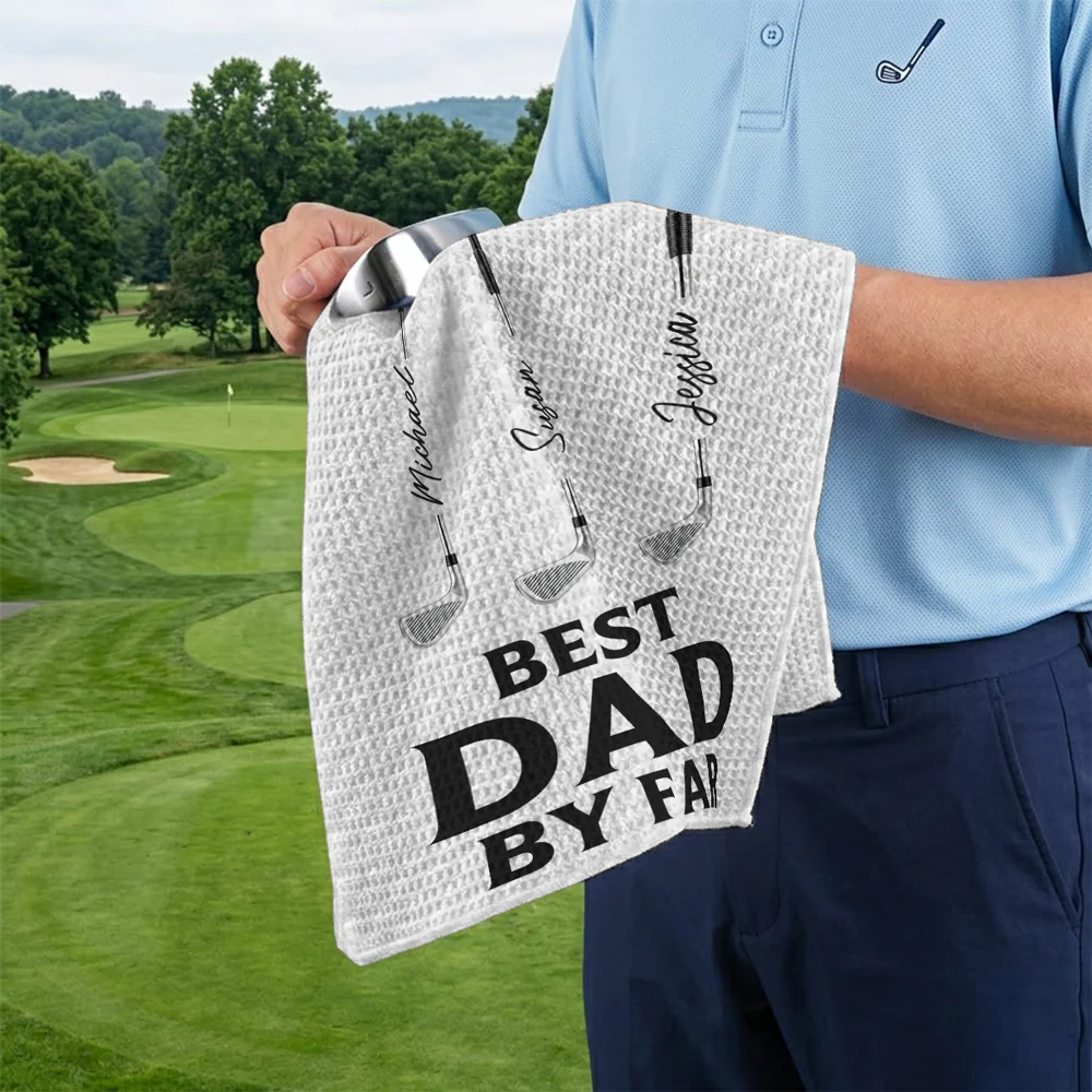 Best Daddy By Par - Personalized Custom Golf Towel - Image 5