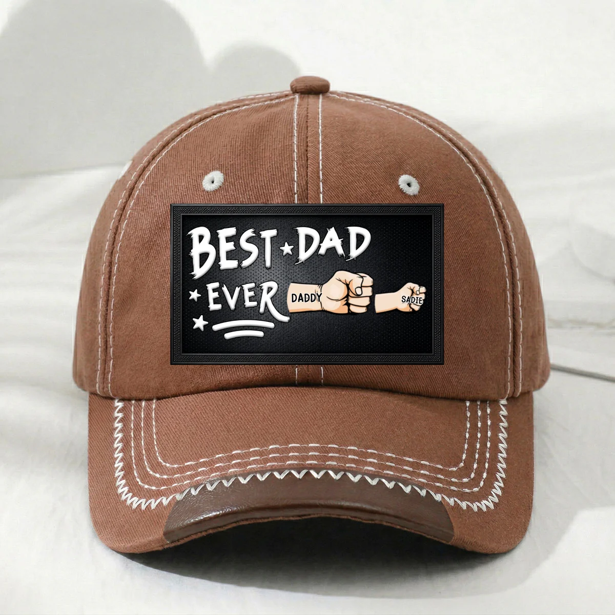 Best Daddy Ever - Personalized Custom Vintage Soft Baseball Cap - Image 10