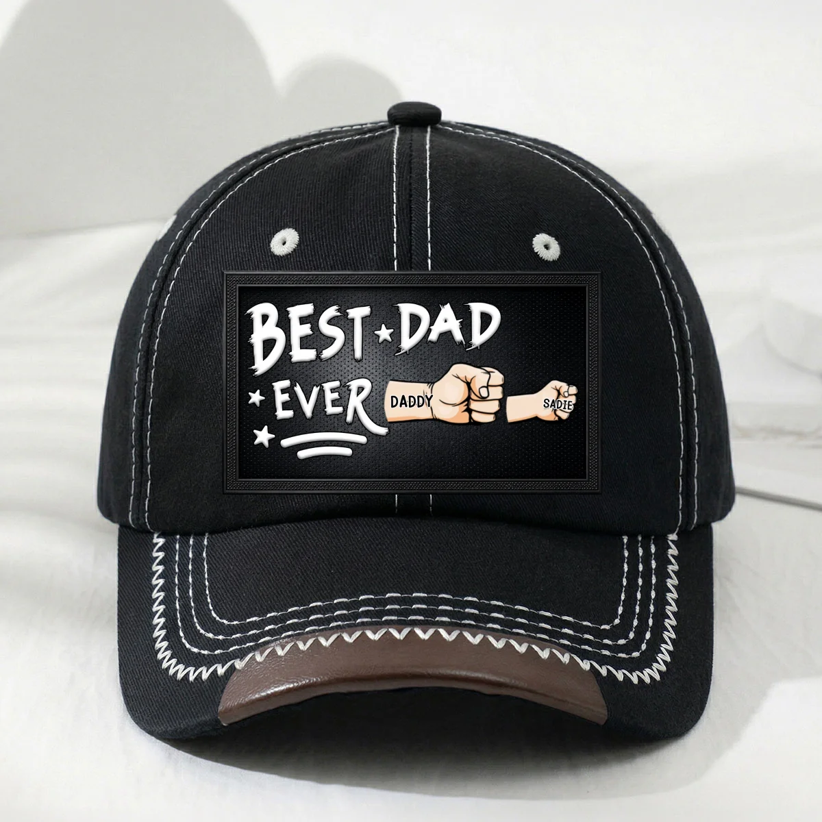 Best Daddy Ever - Personalized Custom Vintage Soft Baseball Cap - Image 9