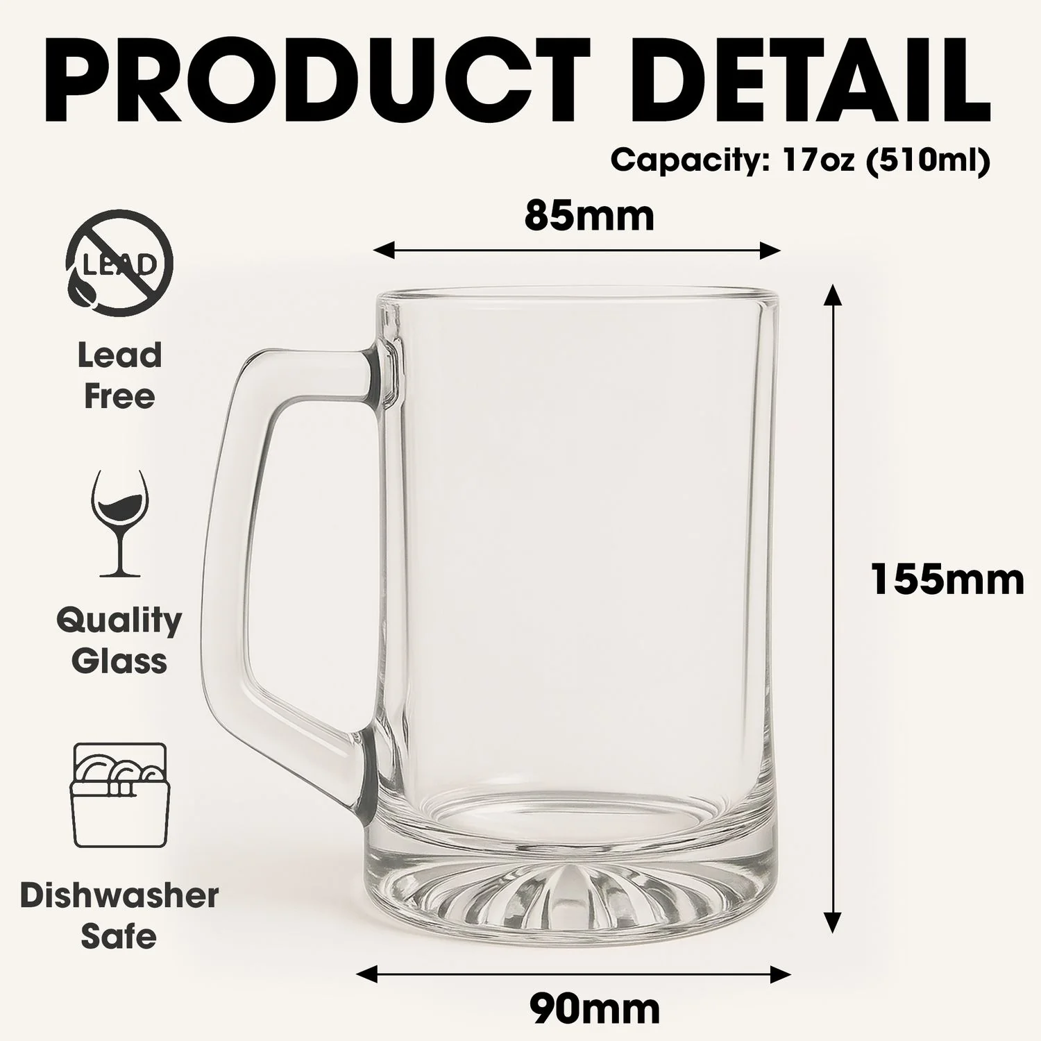 Best Dog Dad In The World - Personalized Custom Beer Glass With Handle - Image 5