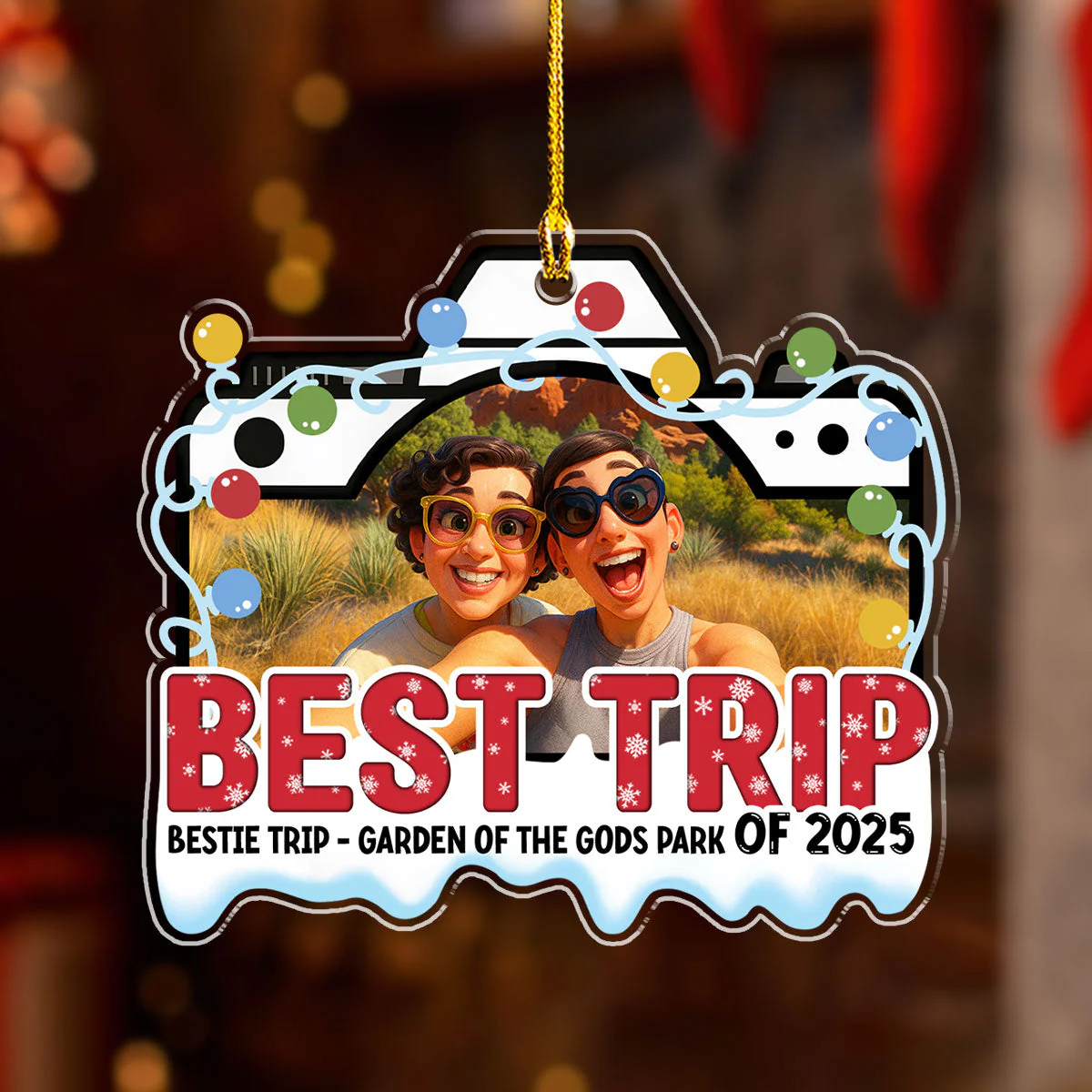 Best Family Trip Ever - Personalized Custom Acrylic Ornament - Image 3