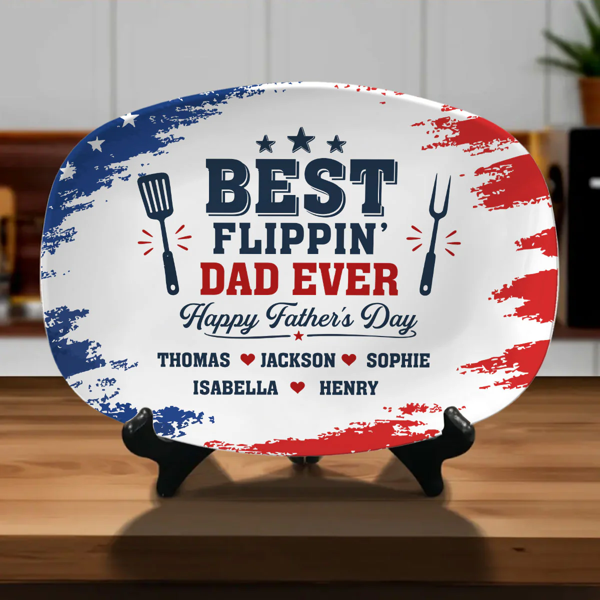 Best Flipping Dad - Personalized Custom Platter - Image 2