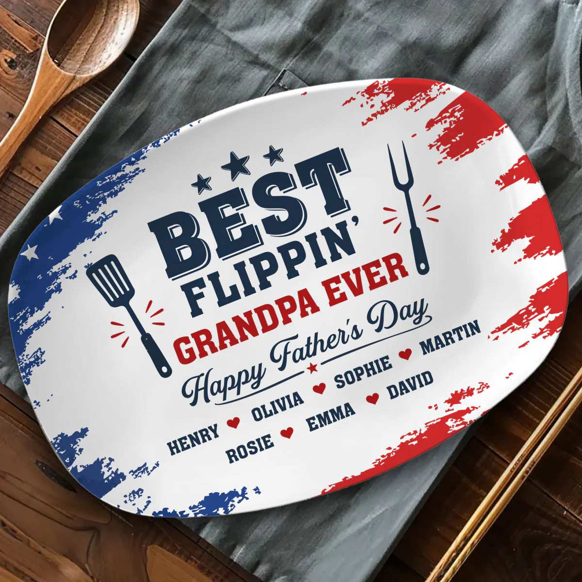 Best Flipping Dad - Personalized Custom Platter - Image 3