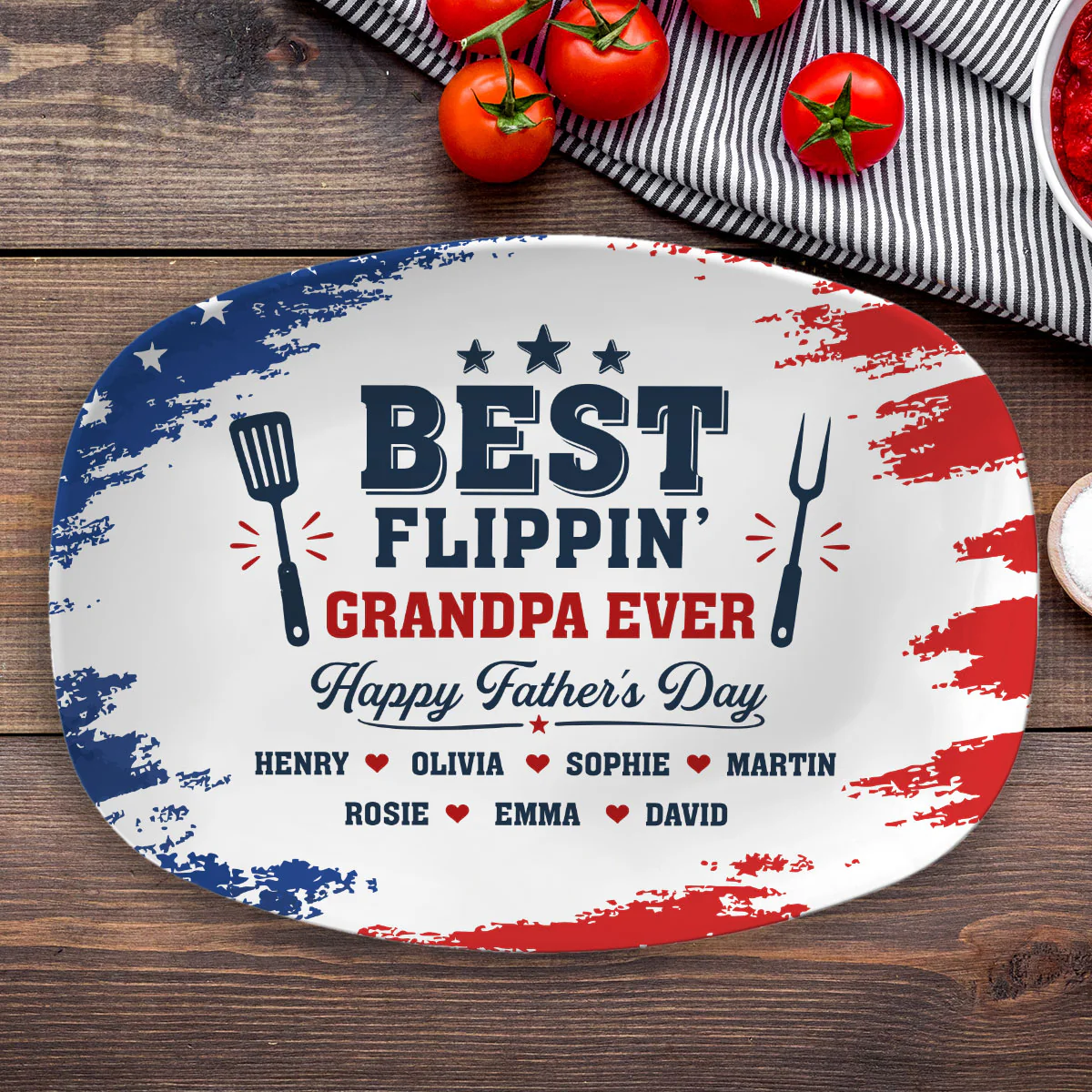 Best Flipping Dad - Personalized Custom Platter - Image 4