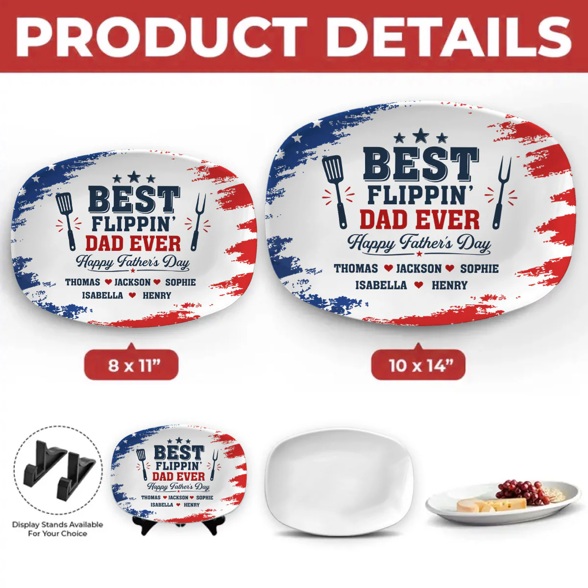 Best Flipping Dad - Personalized Custom Platter - Image 5