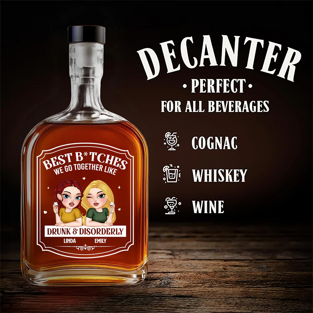 Best Friends Ever - Personalized Custom Spirits Decanter - Image 5