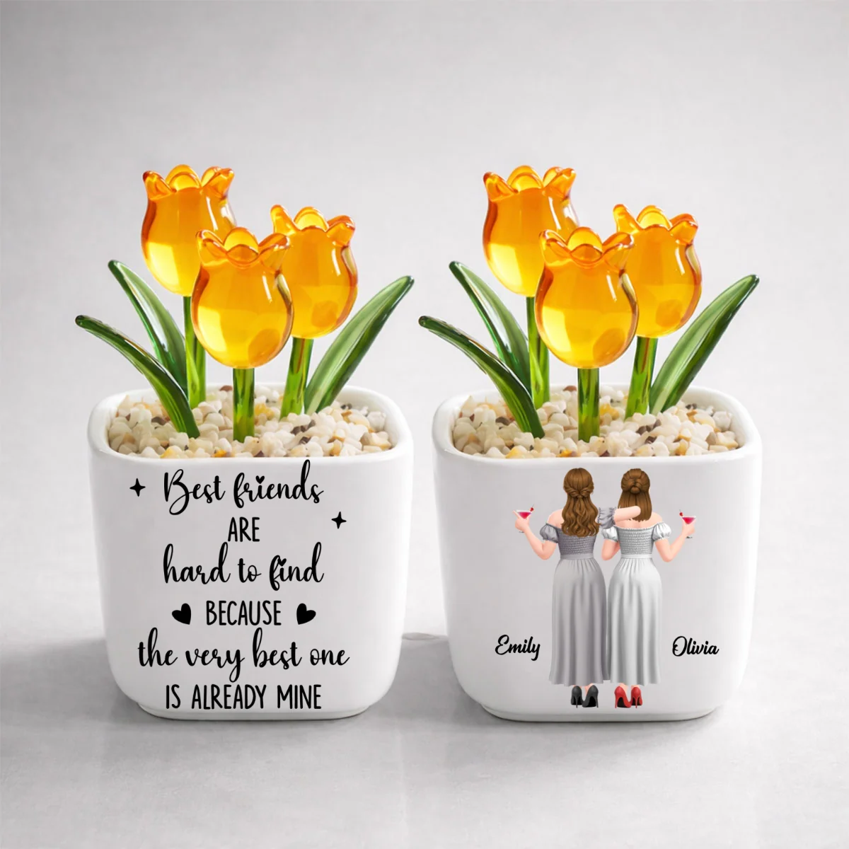 Best Friends - Personalized Custom Glass Everlasting Tulips - Image 13