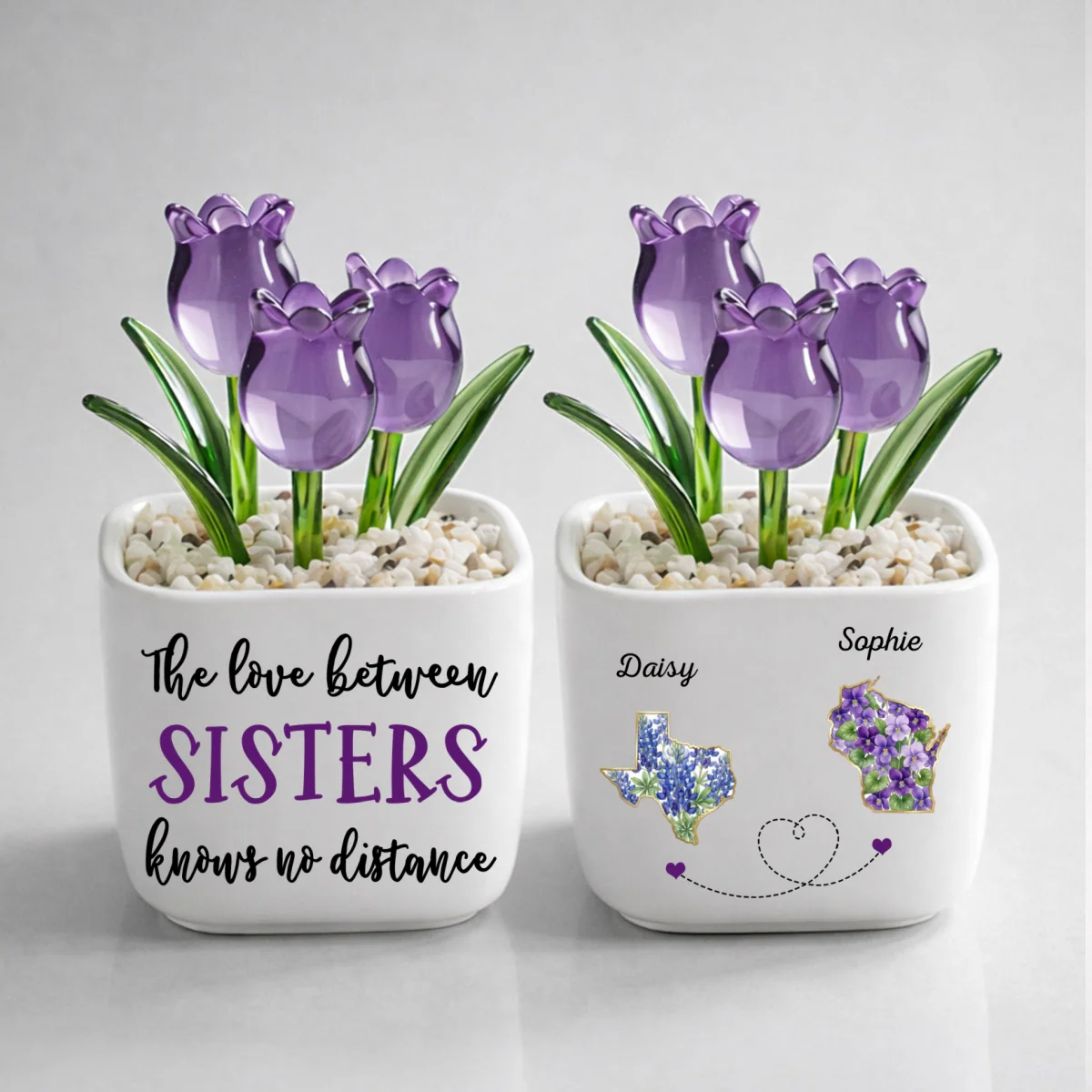 Best Friends Since The Beginning - Personalized Custom Glass Everlasting Tulips - Image 10