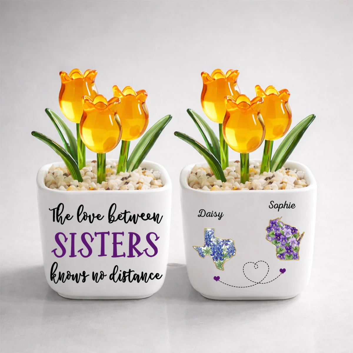 Best Friends Since The Beginning - Personalized Custom Glass Everlasting Tulips - Image 11