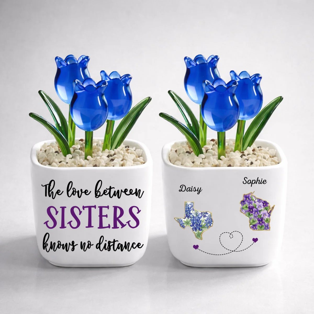 Best Friends Since The Beginning - Personalized Custom Glass Everlasting Tulips - Image 8