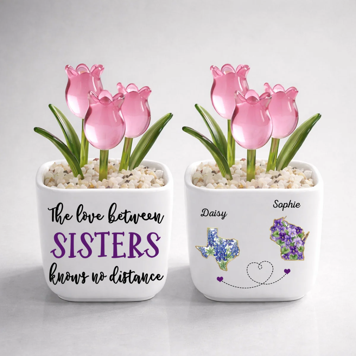 Best Friends Since The Beginning - Personalized Custom Glass Everlasting Tulips - Image 9