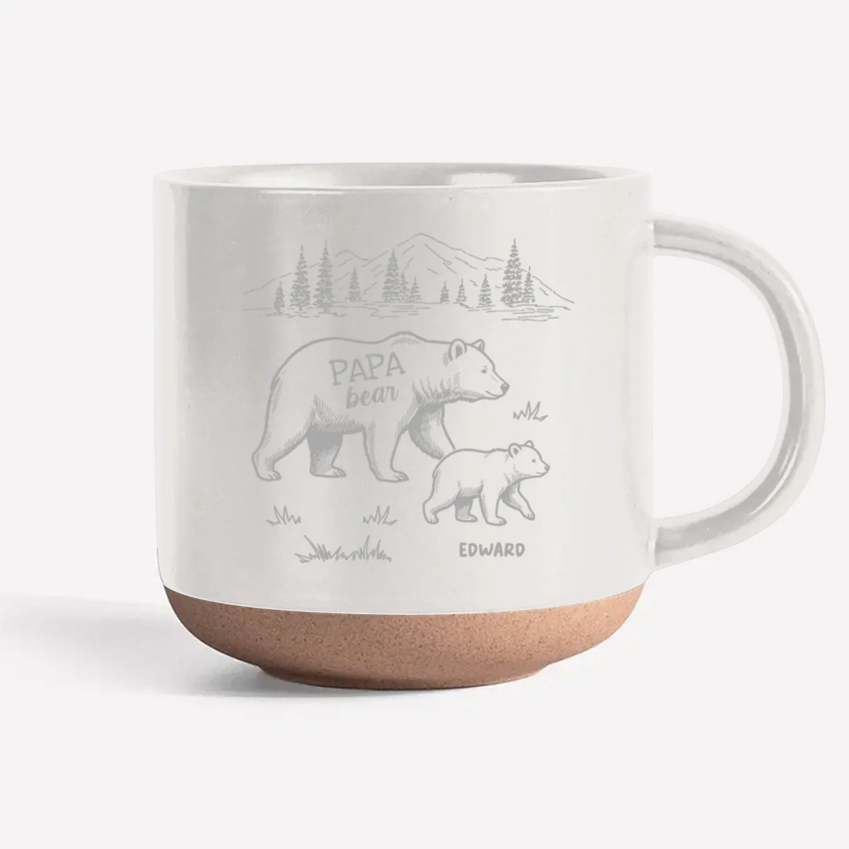 Best Grandpa Bear Ever - Personalized Custom Engraved Pottery Mug - Image 8