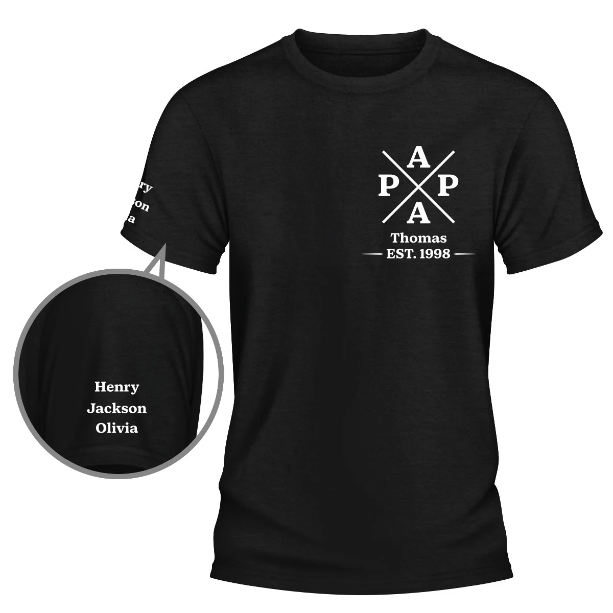 Best Grandpa - Personalized Custom Shirt With Design On Sleeve