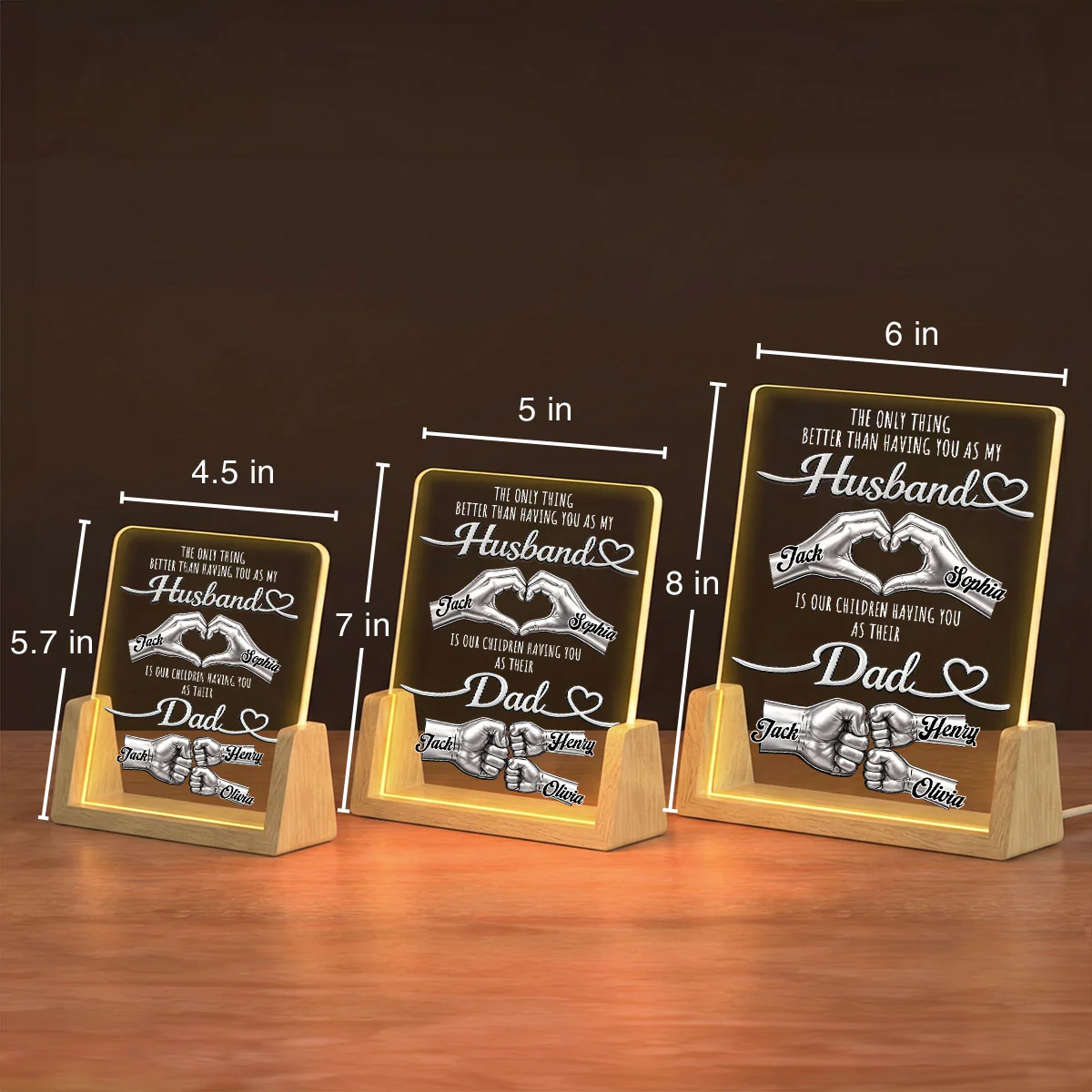 Best Husband Best Dad - Personalized Custom Night Light - Image 6