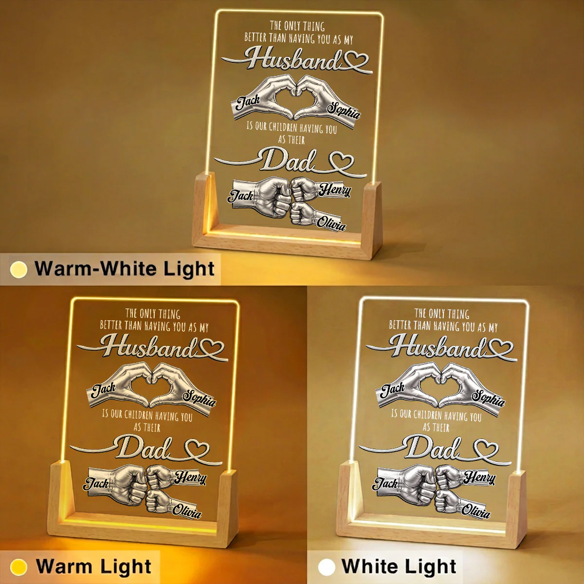 Best Husband Best Dad - Personalized Custom Night Light - Image 7
