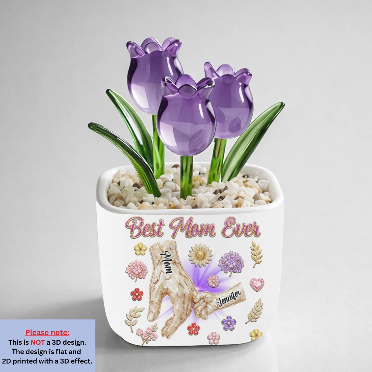 Best Mom Ever - Personalized Custom Glass Everlasting Tulips - Image 10
