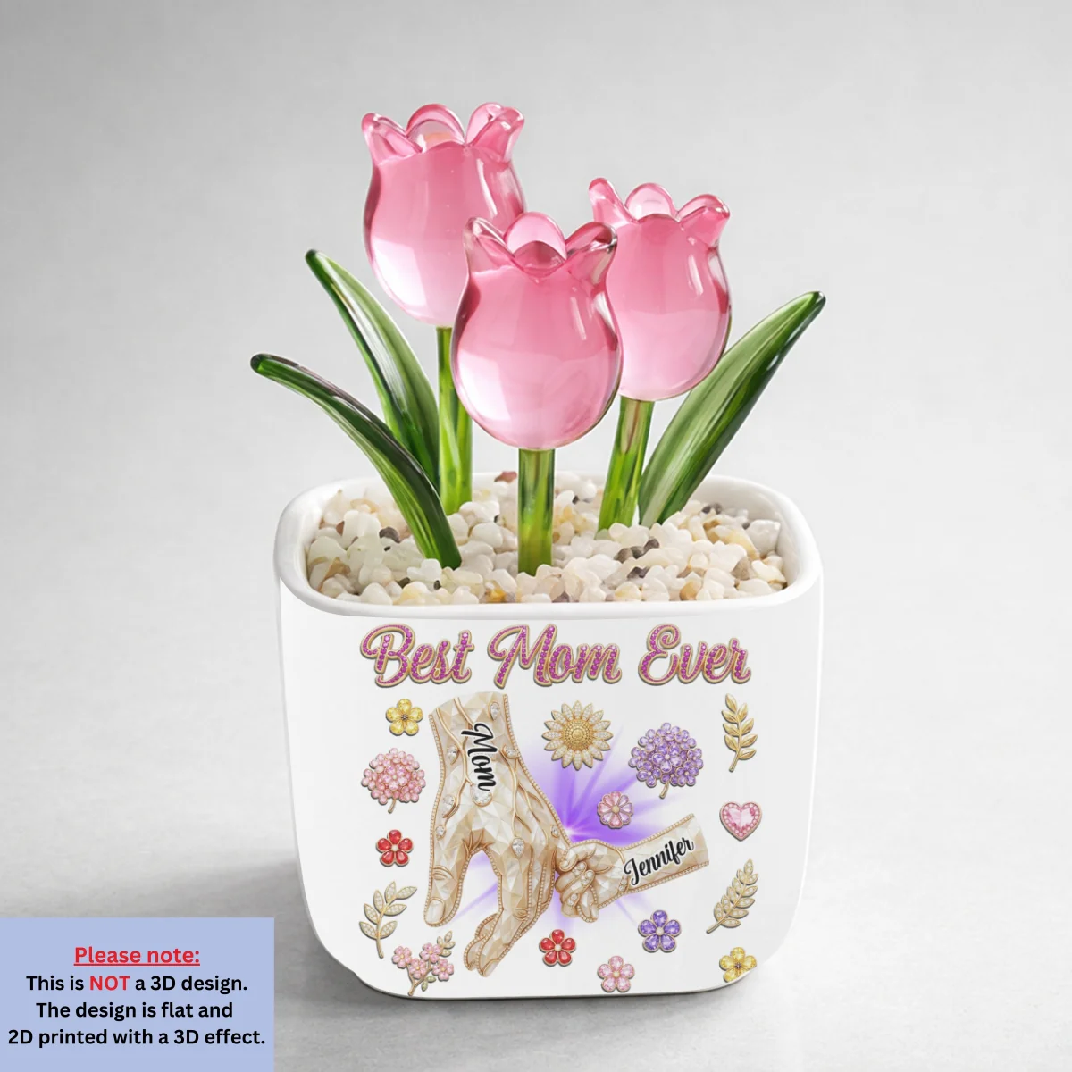 Best Mom Ever - Personalized Custom Glass Everlasting Tulips - Image 9