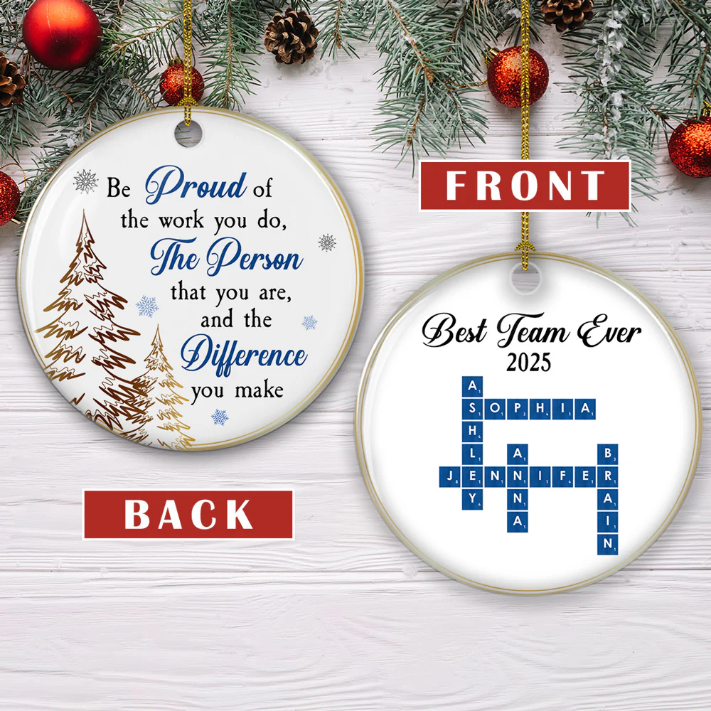 Best Team Ever 2025 - Personalized Custom Ceramic Ornament - Image 2